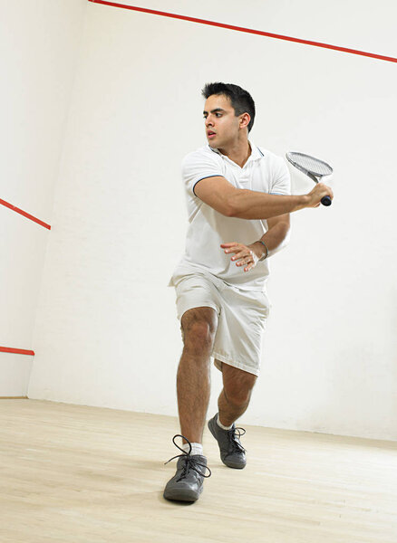 Male Squash Player Active Sport Concept Stock Photo
