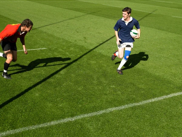 Hrát Rugby Hráče Hřišti — Stock fotografie