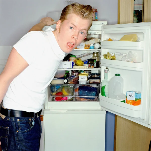 Man Looking Refrigerator — Stock Photo, Image