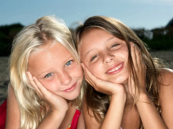 Portretten Van Meisjes Het Strand — Stockfoto