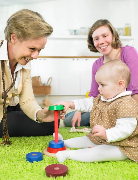 Women Baby Playing Together — Stock Photo, Image