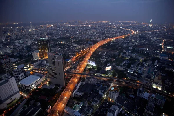 Vista Aérea Del Paisaje Urbano Bangkok — Foto de Stock