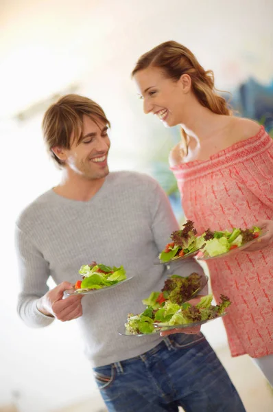 Happy Family Having Party Helping Each Other Serving — Stock Photo, Image