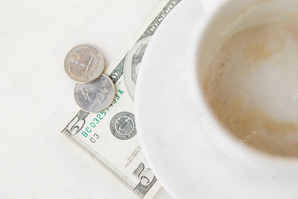 five dollars change from espresso