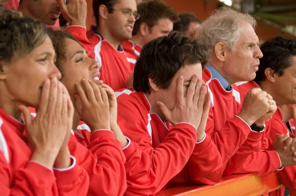 Despairing Fans Football Match — Stock Photo, Image