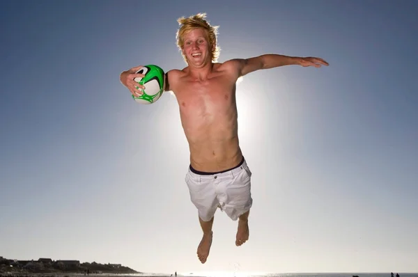 Teenage Boy Dives Air — Stock Photo, Image