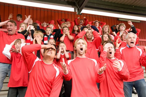 Group Frustrated Football Supporters — Stock Photo, Image