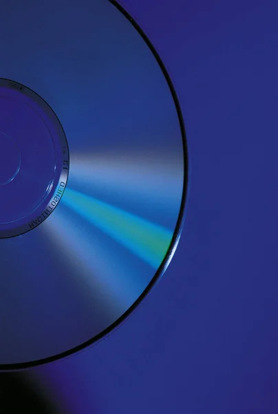 Close Van Compact Disc Blauwe Achtergrond — Stockfoto