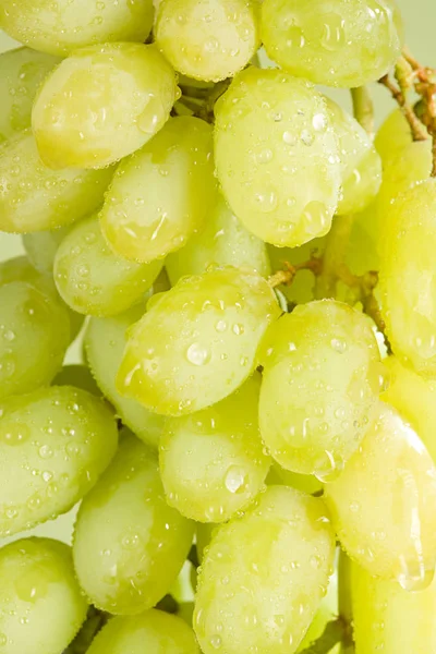 Primer Plano Uvas Verdes Gotas Agua — Foto de Stock