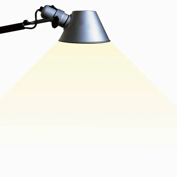 Lampe Table Métal Avec Lumière Sortante Isolée Sur Fond Blanc — Photo