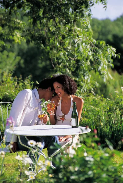 Couple at table outdoor