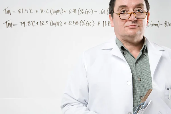 Scientist Eyeglasses Eyeglasses Formula — Stock Photo, Image