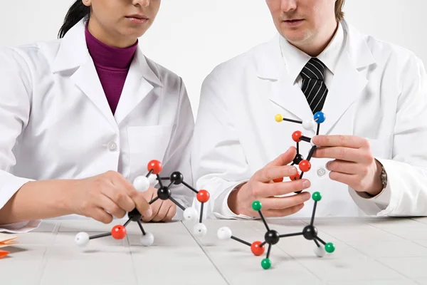 Scientists Molecule Models — Stock Photo, Image