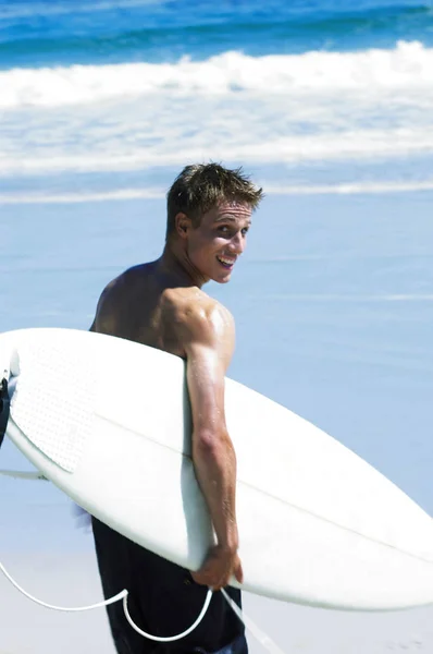 Surfista Playa Sonriendo — Foto de Stock