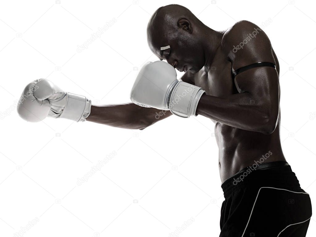 african american man boxing