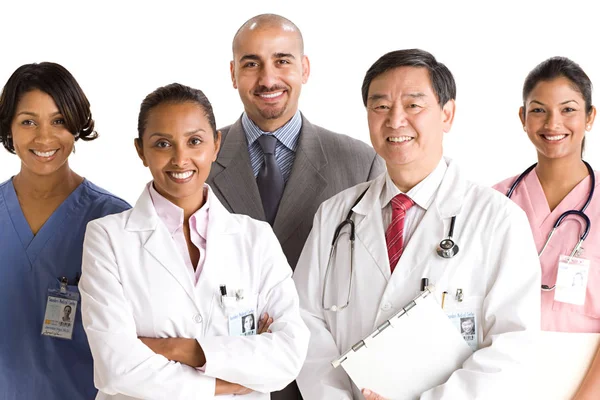 Group Doctors Folded Arms Hospital — Stock Photo, Image