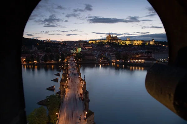 Letecký Pohled Karlův Most Praha Česká Republika — Stock fotografie