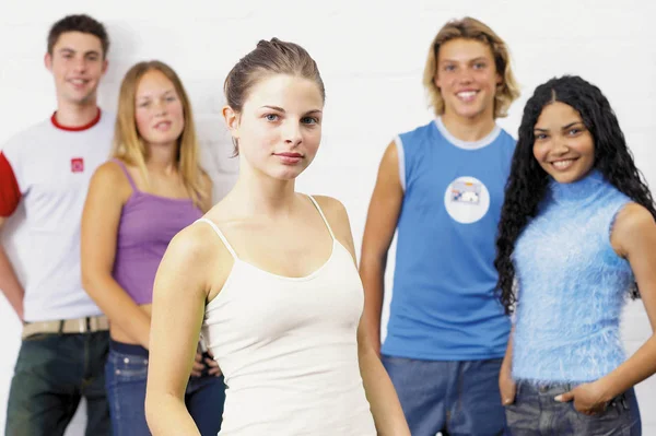 Teenage Boys Girls Isolated White Background — Stock Photo, Image