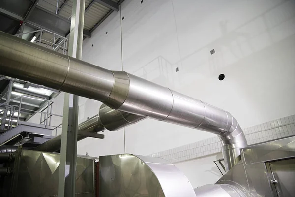 Low Angle View Industrial Piping Modern Factory — Stock Photo, Image