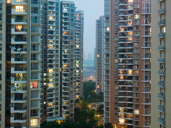 Shanghai Apartmanlar Görünümünü Gözlemleyerek — Stok fotoğraf