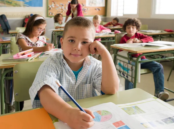 Retrato Niño Clase — Foto de Stock