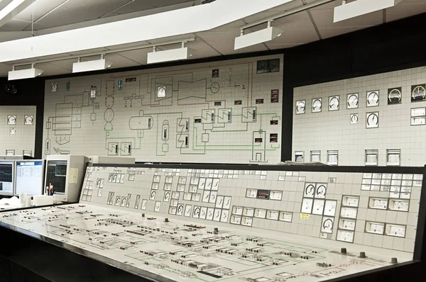 Primer Plano Del Panel Control Central Eléctrica —  Fotos de Stock