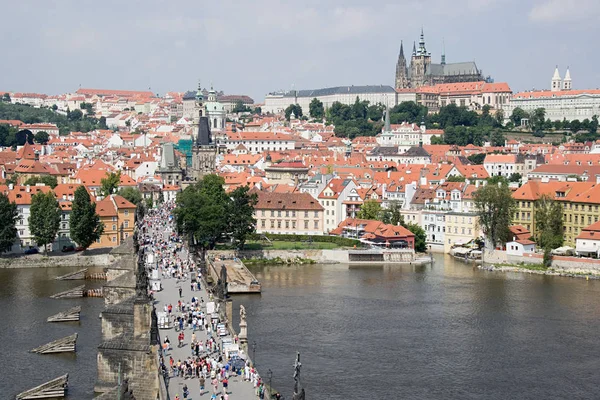 Veduta Aerea Del Ponte Carlo Praga Repubblica Ceca — Foto Stock