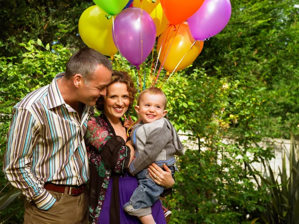 Mother Father Baby Balloons — Stock Photo, Image