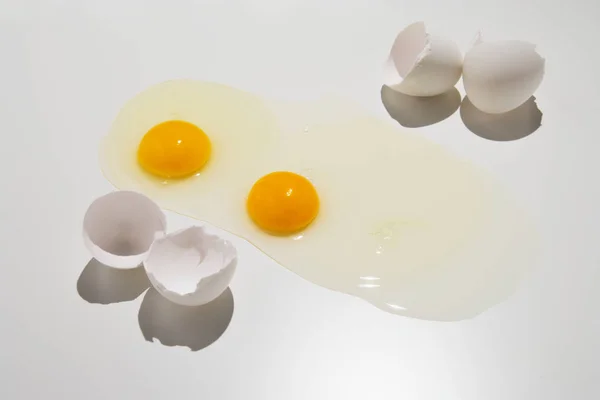 Huevos Conchas Rotas Mesa — Foto de Stock