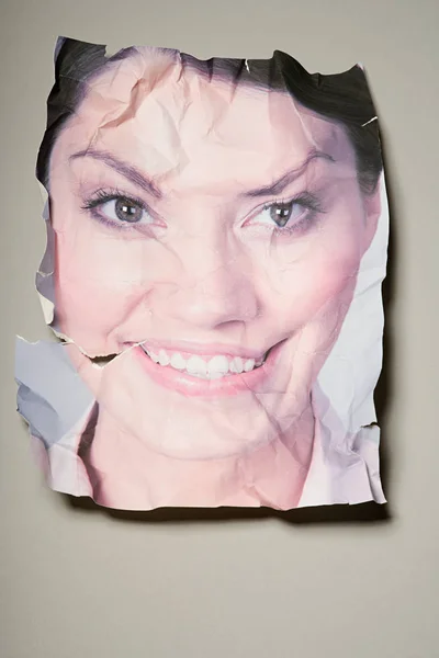 Crumpled Photograph Woman — Stock fotografie