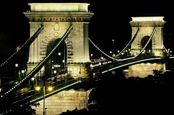 Szechenyi Ланцюгового Моста Будапешт Угорщина — стокове фото