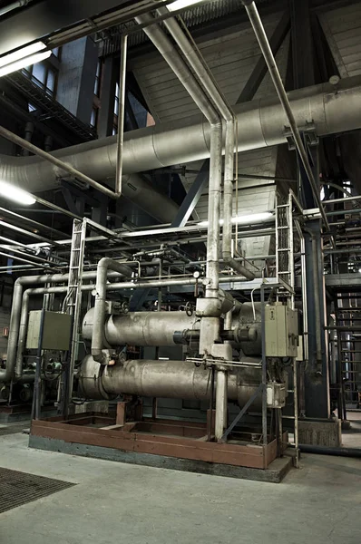 Closeup View Pipes Power Plant Modern Factory — Stock Photo, Image