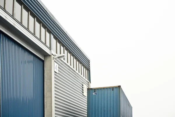 Teilansicht Der Außenseite Der Lagerhalle Moderner Fabrik — Stockfoto