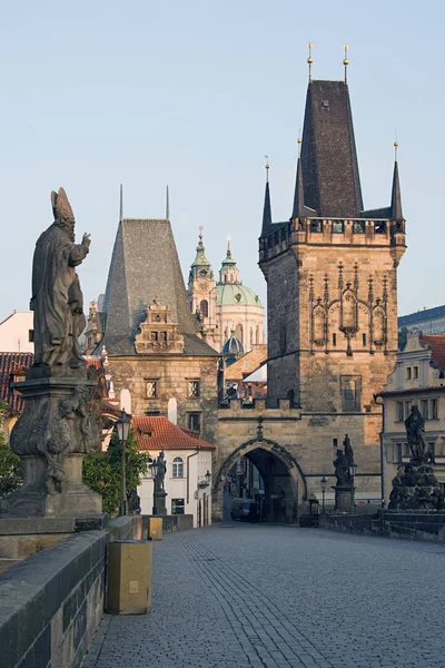 Front View Charles Bridge Prague Czech Republic — Stock Photo, Image