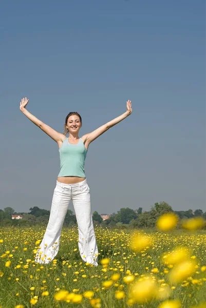 Young Woman Field Stock Picture