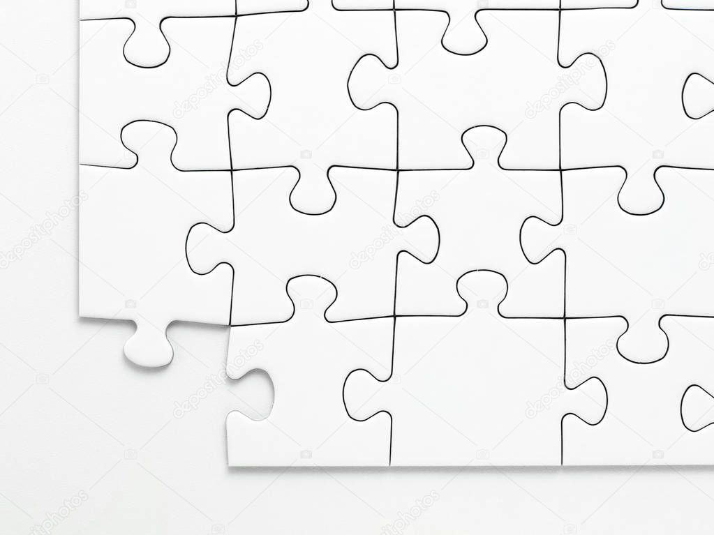 missing piece from jigsaw isolated on white background
