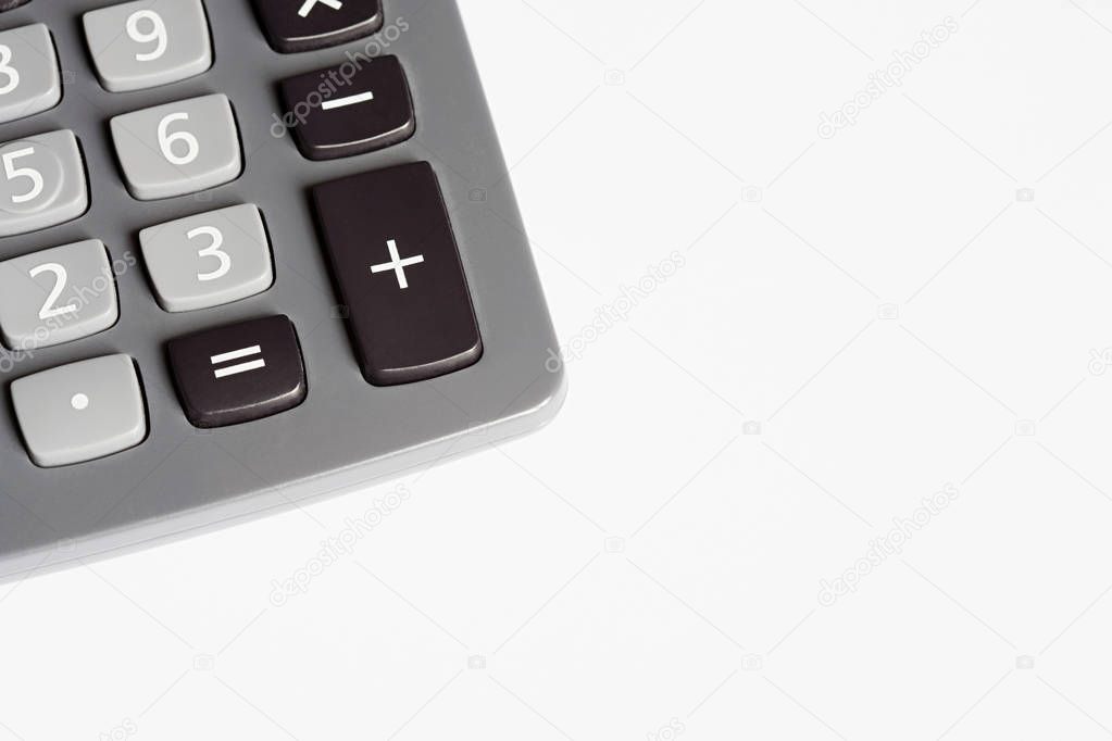 Part of calculator on white background