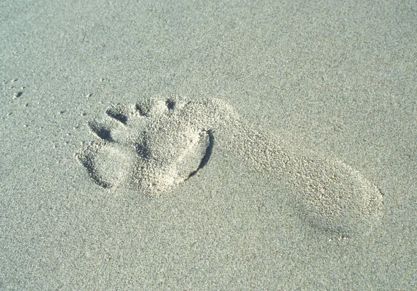 Сліди Пляжному Піску — стокове фото