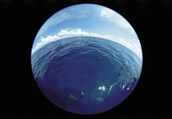 Mare Cielo Con Effetto Occhi Pesce — Foto Stock