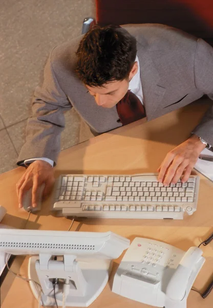 Empresário Computador Escritório — Fotografia de Stock