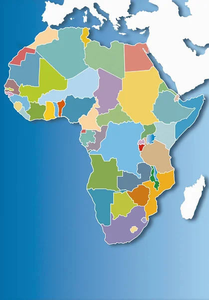 Χάρτης Της Αφρικής Ψηφιακά Παραγόμενη Εικόνα — Φωτογραφία Αρχείου