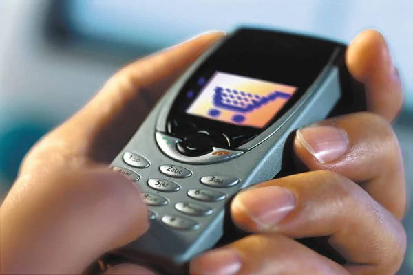 Persona Que Realiza Compras Por Teléfono —  Fotos de Stock