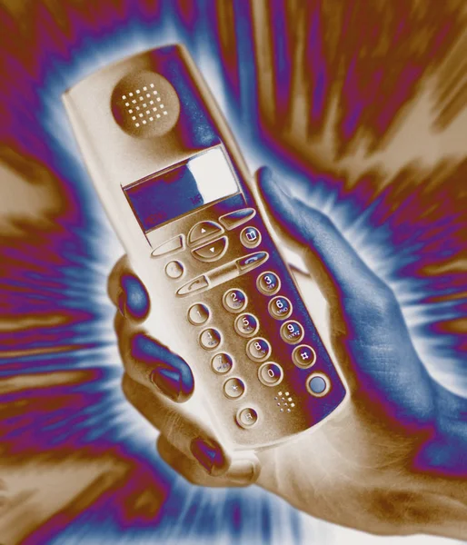 Mobiltelefon Handen — Stockfoto