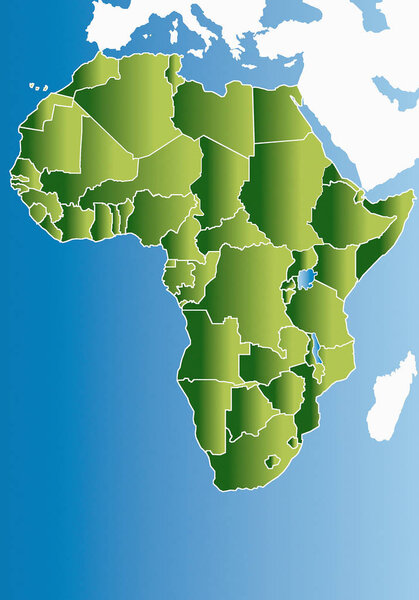 Map of Africa, digitally generated image
