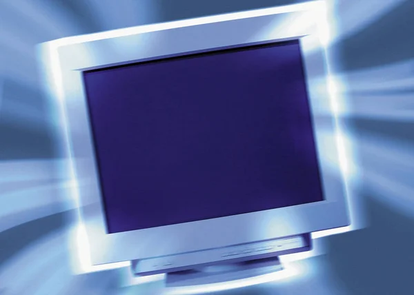 Computermonitor Met Defocussed Achtergrond — Stockfoto