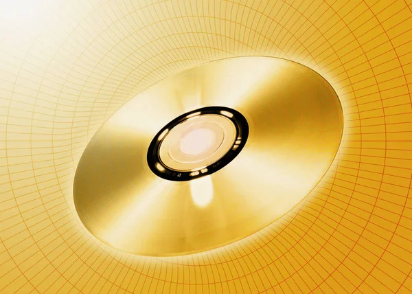 Close View Golden Compact Disc — Stock Photo, Image