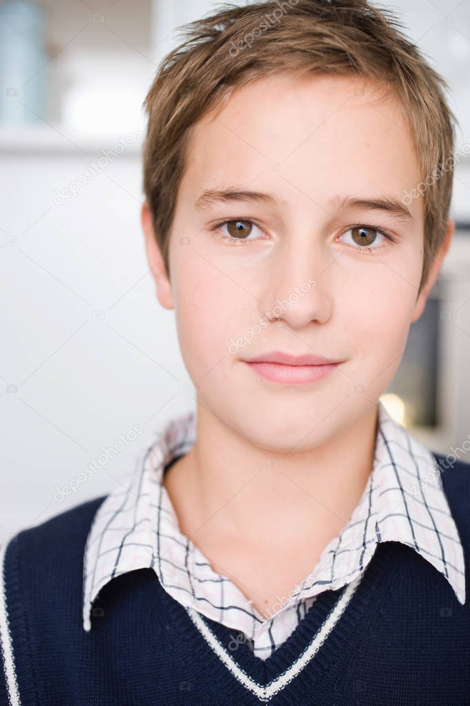 Portrait of boy at home