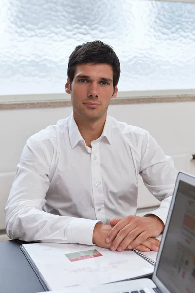 Business Man Reviewing Client Profile — Stock Photo, Image