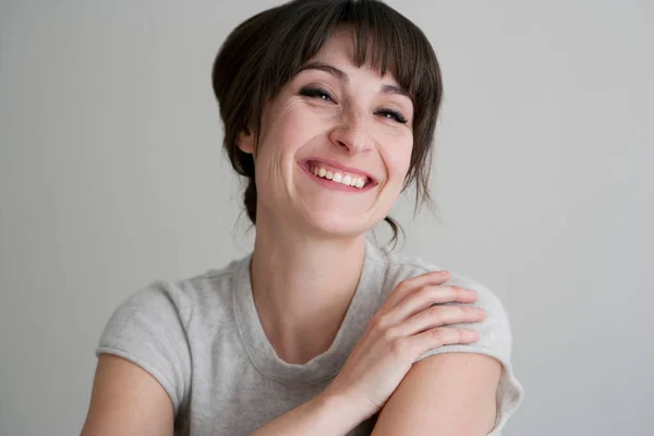 Primer Plano Mujer Sonriente — Foto de Stock