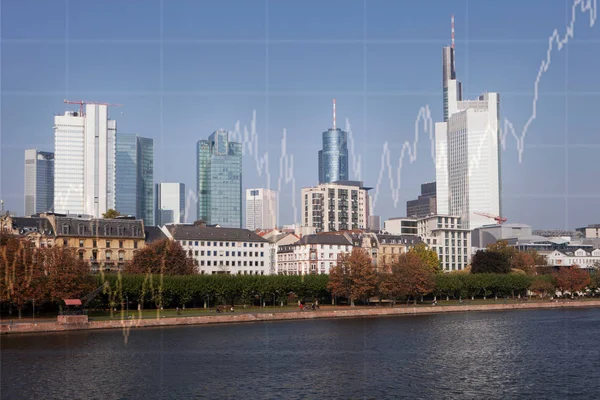 Vista Panorâmica Horizonte Frankfurt Durante Dia — Fotografia de Stock